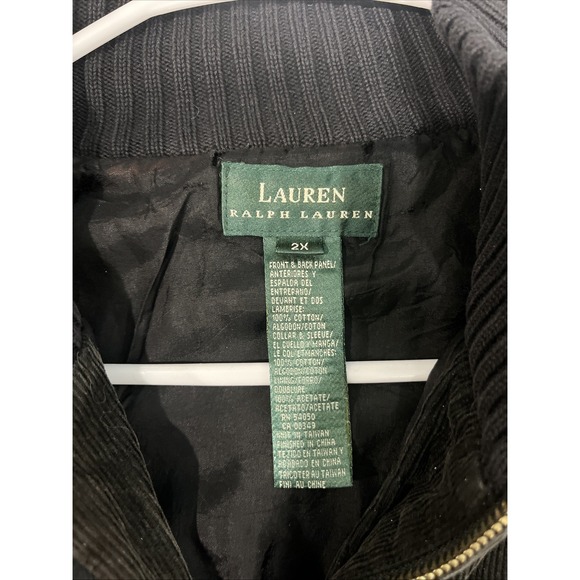 Lauren Ralph Lauren Jacket Womens 2X Black Corduroy Ribbed Knit Utility Classic - Picture 5 of 7